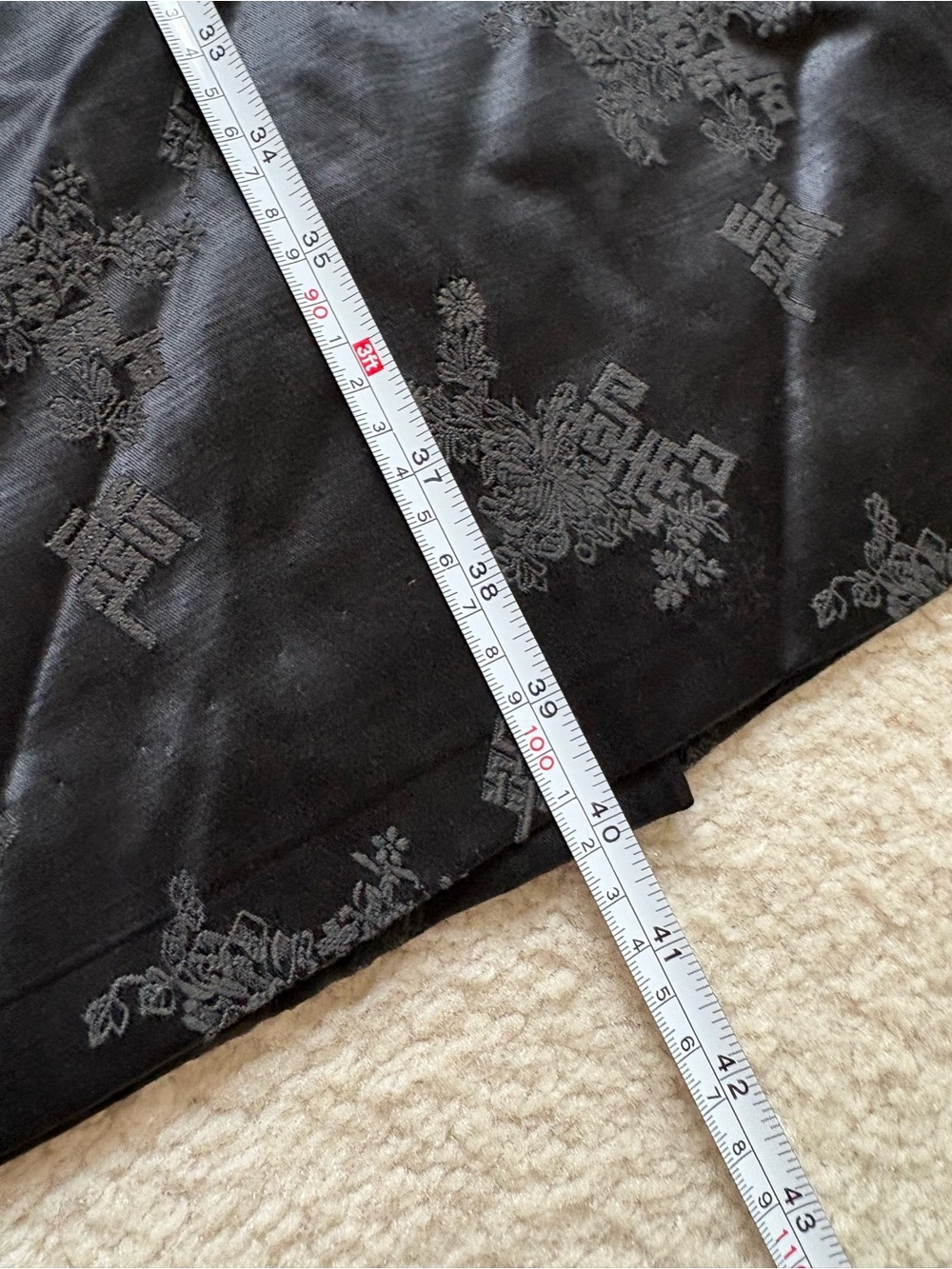 Vintage Mindy Ross Black Silk Jacquard art wear wiggle Dress sz XS goth witchy - Picture 5 of 8
